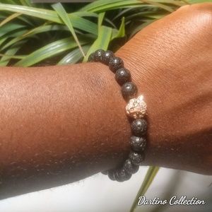 Pink Panther Lava Rock Bead Bracelet